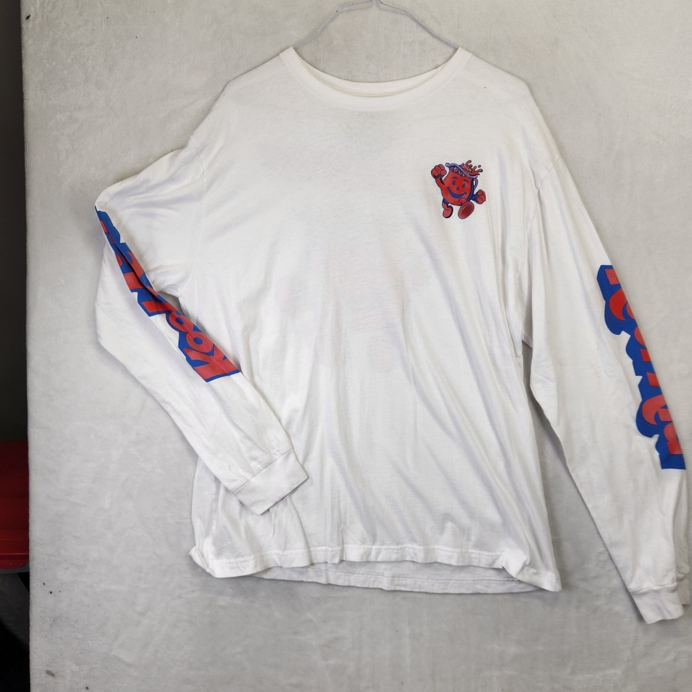Kool-Aid Man Kraft Mens 2XL White Long Sleeve Graphic Tee Oh‎ Yeah Shirt 50/52